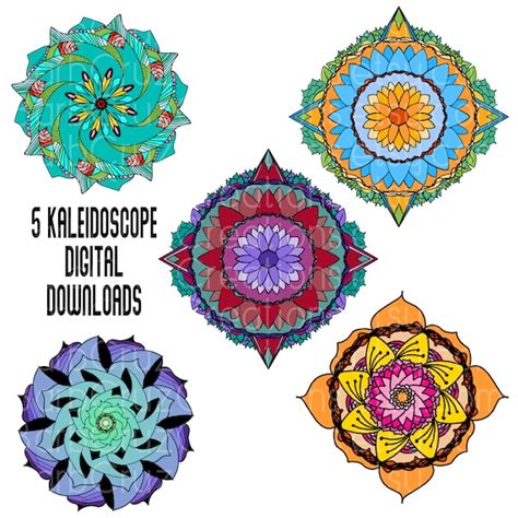 Kaleidoscope Art Bright Colorful Fun Digital Art Digital | Etsy