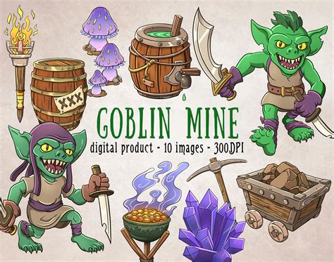 Monster Clipart, Goblin Clipart, RPG Adventure Clipart, Fantasy Tabletop Print, TTRPG, Fantasy ...