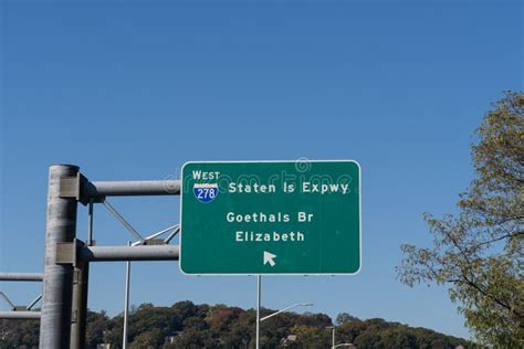 Interstate 278 West Staten Island Expressway Sign Editorial Image - Image of goethals, america ...