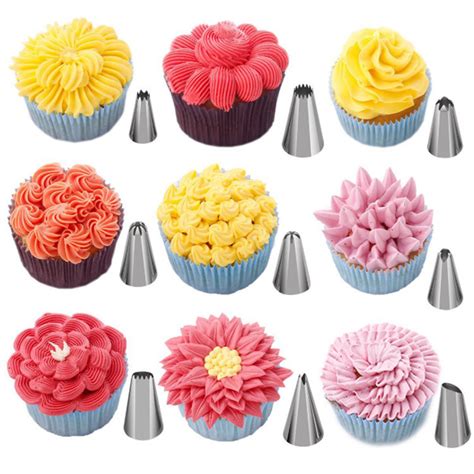 27PCS Cake Decorating Icing Tips Piping Nozzles Tool Russian Piping Tips Set - Piping Tips and ...