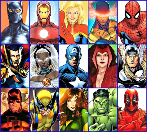 Marvel Poster With All Characters - Printable Word Searches