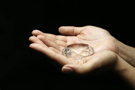 Diamond in hands stock photo. Image of feminine, crystal - 6370364