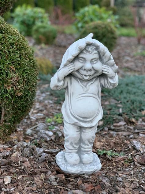 Smiling Cute Troll Statue Garden Troll Sculpture Funny Gnome - Etsy