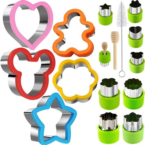 Sandwich Cutters Set For Kids Vegetable Fruit Cutter Shape Stainless Steel Cookie Stamp Mold And ...