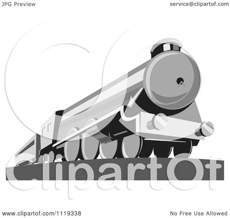 Clipart Of A Retro Steam Engine Train - Royalty Free Vector Illustration by patrimonio #1119338