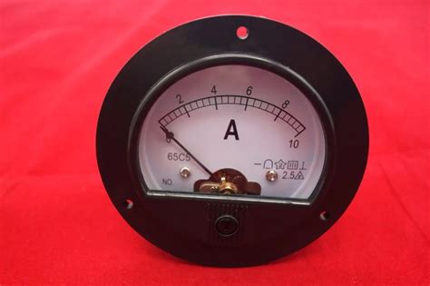 DC 0 10A Round Analog Ammeter Panel AMP Current Meter Dia. 90mm Direct Connect-in Instrument ...