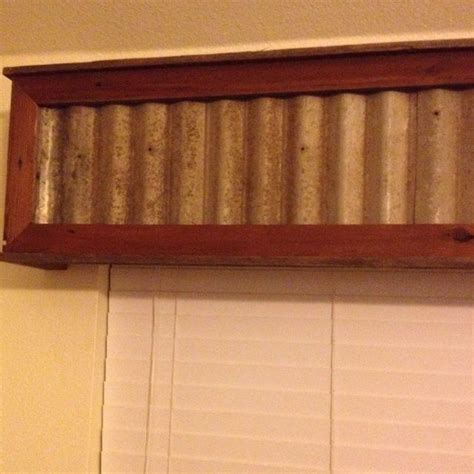 Reclaimed wood with tin insert. Window valance | Wood valance, Rustic window, Window treatments ...