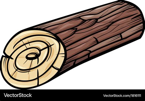 Wooden log or stump cartoon clip art Royalty Free Vector