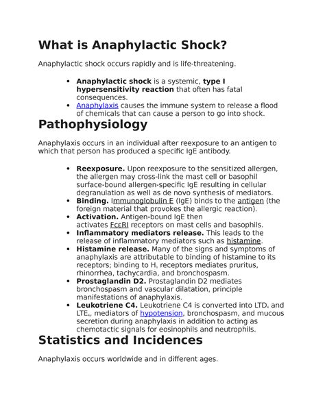 #Anaphylactic Shock - vvvv - What is Anaphylactic Shock? Anaphylactic shock occurs rapidly and ...