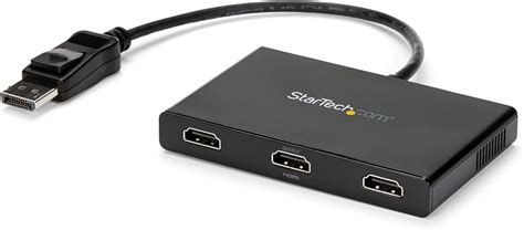 StarTech.com DisplayPort to HDMI Multi-Monitor Splitter - 3-Port MST Hub - DP 1.2 to 3x HDMI MST ...