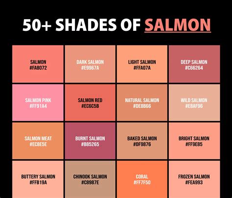 50+ Shades of Salmon Color (Names, HEX, RGB, & CMYK Codes) – CreativeBooster