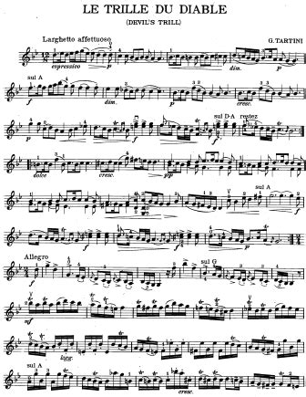 Devil's Trill Sonata (Le Trille du Diable) (Giuseppe Tartini) | Free Violin Sheet Music