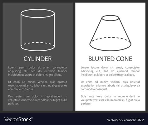 Cylinder and blunted cone geometric shapes simple Vector Image