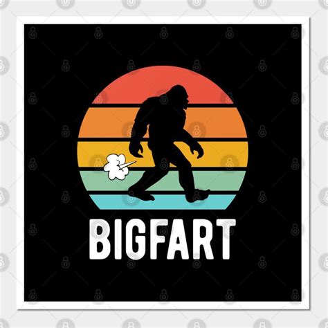 Bigfart Funny Farting Sasquatch Retro Bigfoot Fart Joke by codeclothes ...