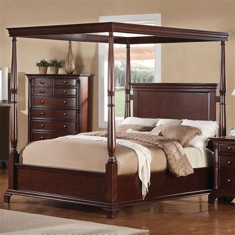 Wood Canopy Bed Frame - Mens Walk In Closet