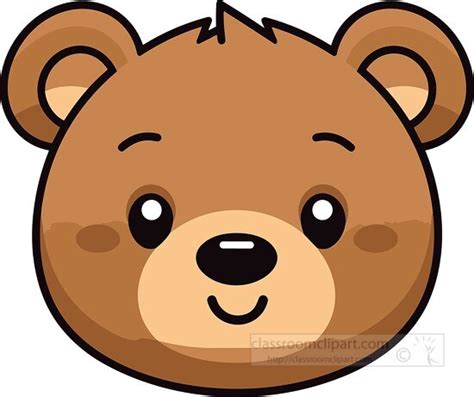 Animal Faces Clipart-borwn baby bear face