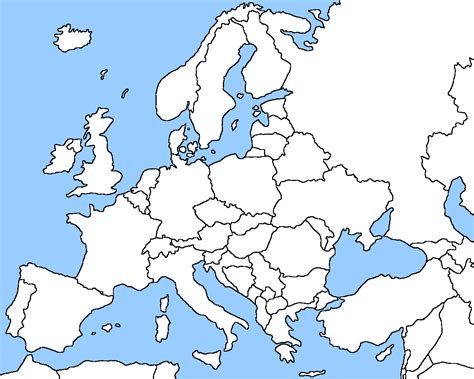 Free Printable Blank Map of Europe