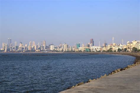 Mumbai Skyline View from Marine Drive in Mumbai, India Stock Image - Image of beautiful, city ...