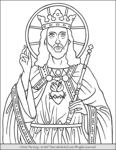 Christ The King Coloring Page - TheCatholicKid.com