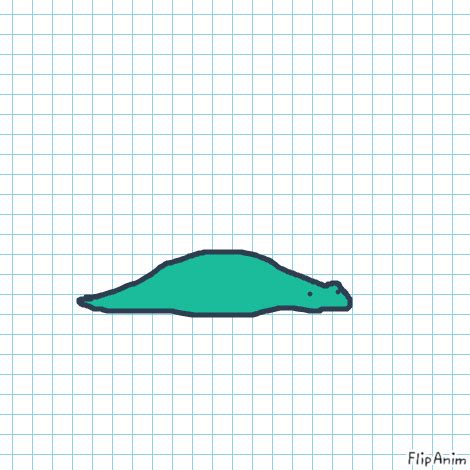 a drawing of a fish on graph paper with the shape of an animal's head