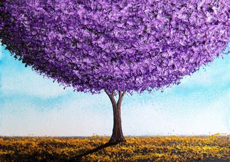 Bing Art by Rachel Bingaman: Purple Tree Landscape Painting, Abstract ...