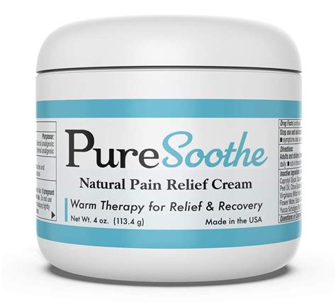 PureSoothe Natural Pain Relief Cream for Arthritis, Back, Carpal Tunnel, Knee or Muscle & Joint ...