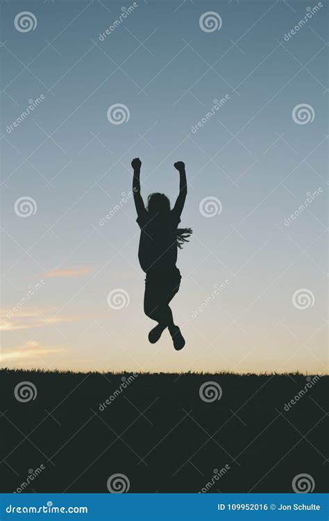 Children Jumping at Sunset Silhouette Stock Photo - Image of fitness ...