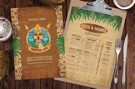 Tiki Bar Menu / Flyer | Menu template, Menu design template, Tiki