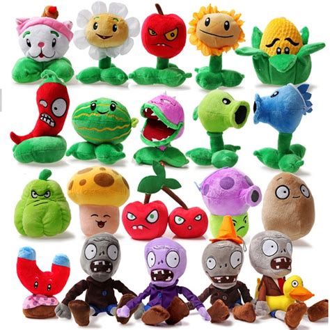 Cool 20pcs/lot PVZ Plants vs Zombies Pea Shooter Sunflower Squash Stuffed Plush Toy free ...