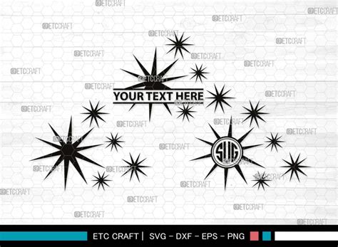 Stars Monogram, Stars Silhouette, Stars SVG, Glowing Stars Svg, Shooting Stars Svg, Sparkle ...