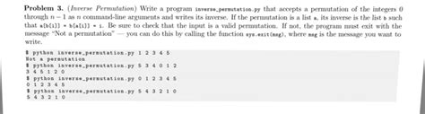 Problem 3. (Inverse Permutation) Write a program | Chegg.com