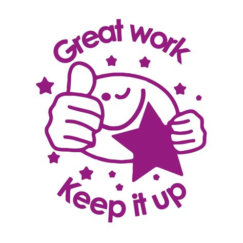 Purple Great Work Keep it Up Stamper - SuperStickers