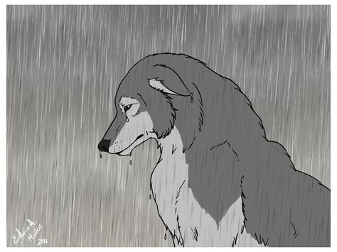 Sad Wolf Drawing