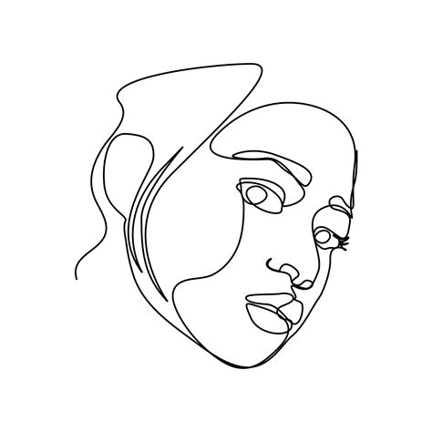 Abstract Woman face one line drawing. Portret minimalistic style ...