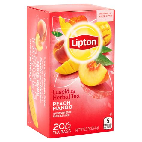 Lipton Herbal Tea, Peach Mango, Tea Bags, 20 ct (6 Box) 41000531491 | eBay