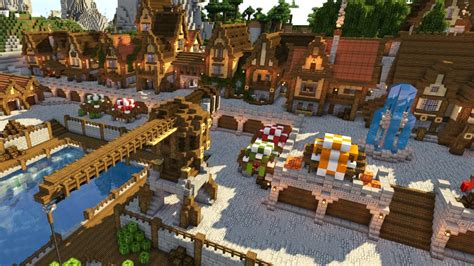 Minecraft Medieval Town Layout