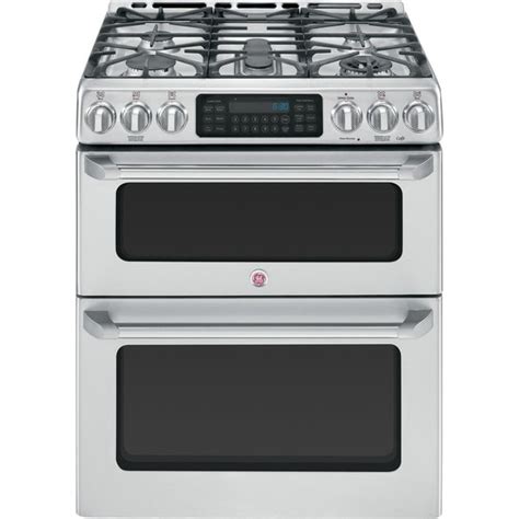 Shop GE Cafe Series CGS990SETSS 30-inch Slide-in Double Oven Gas Range - Stainless Steel - Free ...