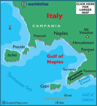 Bay of Naples Map Capri Ischia Amalfi Coast