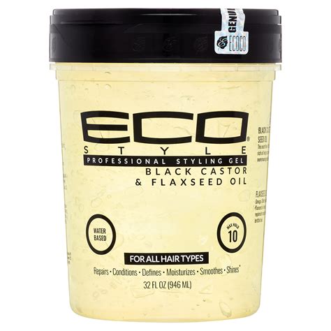 Eco Styler Black Castor & Flaxseed Oil Hair Styling Gel, 32 oz., Moisturizing, Unisex - Walmart.com