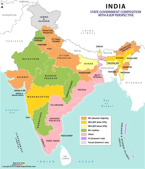 India Map With Bjp Ruled States - United States Map