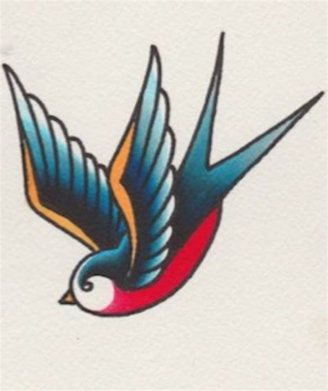 Traditional Swallow Bird Tattoo