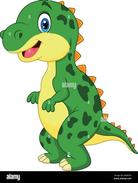 Cartoon green dinosaur Stock Vector Image & Art - Alamy