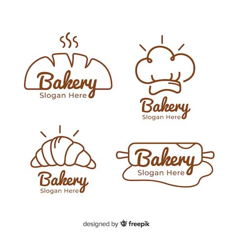 Hand drawn bakery logos collection | Free Vector