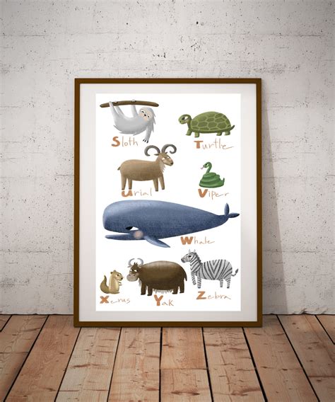 Animal Alphabet Poster ABC Poster Alphabet Print Animal - Etsy