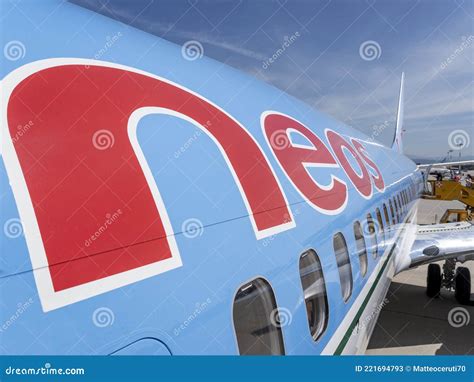 A Brand New Neos Boeing 737 Max 8. Airline that Transports Tourists To Their Destinations ...