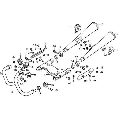 Exhaust pipe expansion box Honda CB 400 N OEM Replica