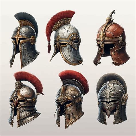 Premium Vector | Helmet ancient history warrior metal war old armor ...