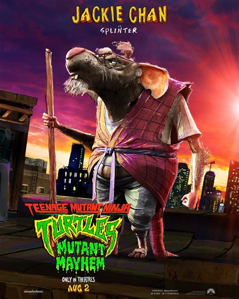 Jackie Chan is Splinter | Teenage Mutant Ninja Turtles: Mutant Mayhem | character posters ...