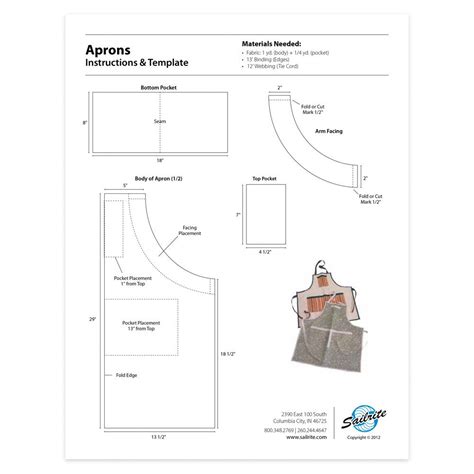 Printable Basic Apron Patterns - Printable Word Searches