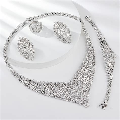 Luxury Platinum Plated 4 Piece Jewelry Set at Unbeatable Price